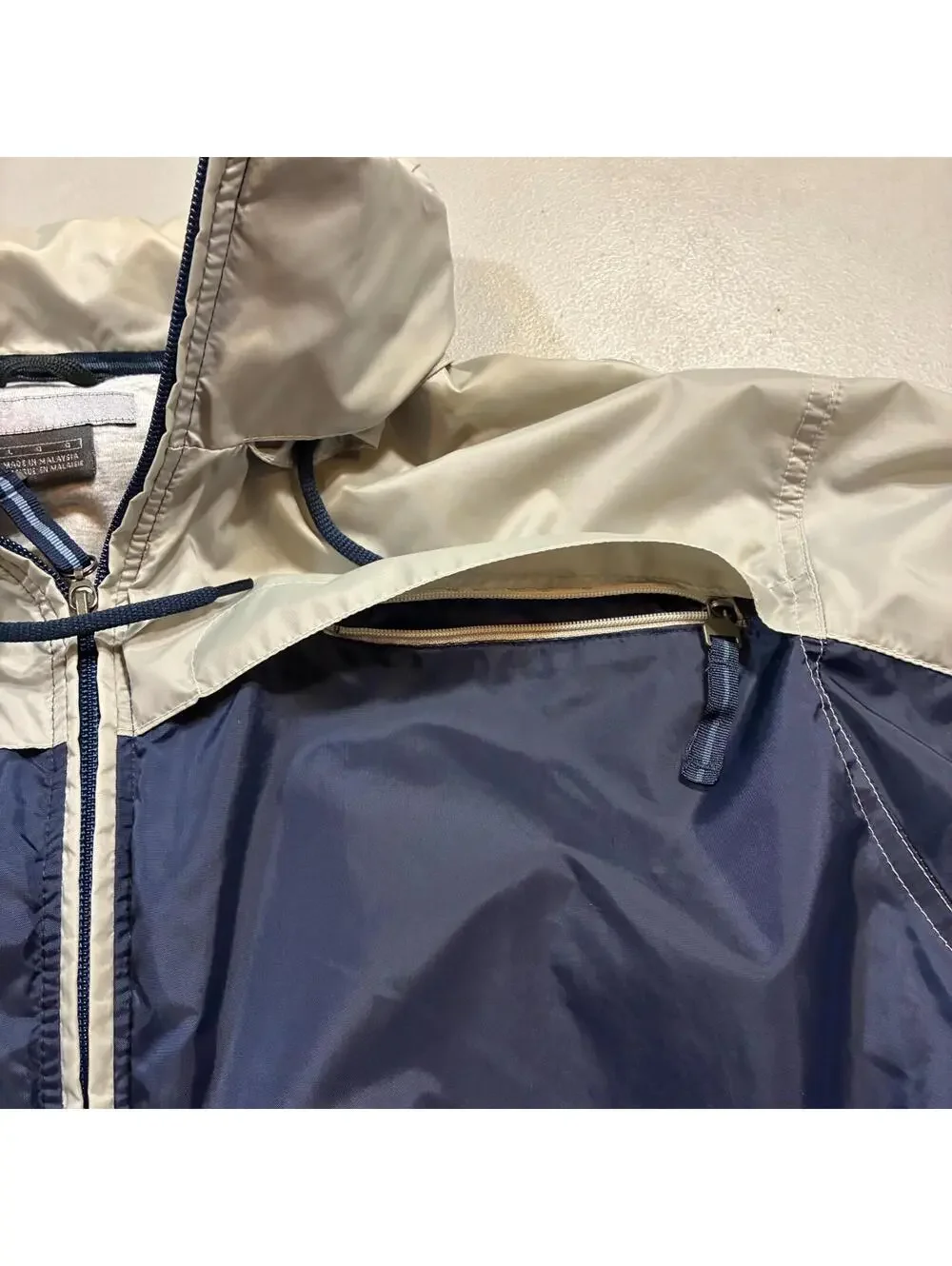 vintage nike 900 hooded windbreaker navy cream - Picture 5 of 9